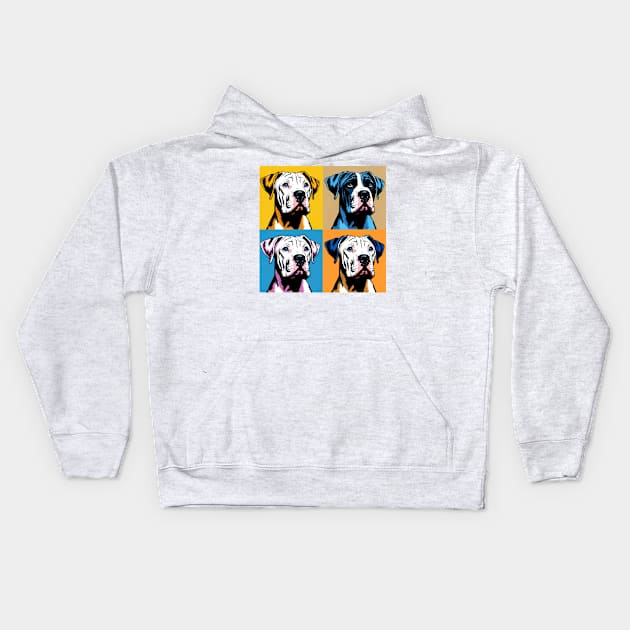 Pop Retro Dogo Argentino Art - Cute Puppy Kids Hoodie by PawPopArt